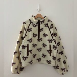 Talulah bows Sherpa 1/4 zip up jacket